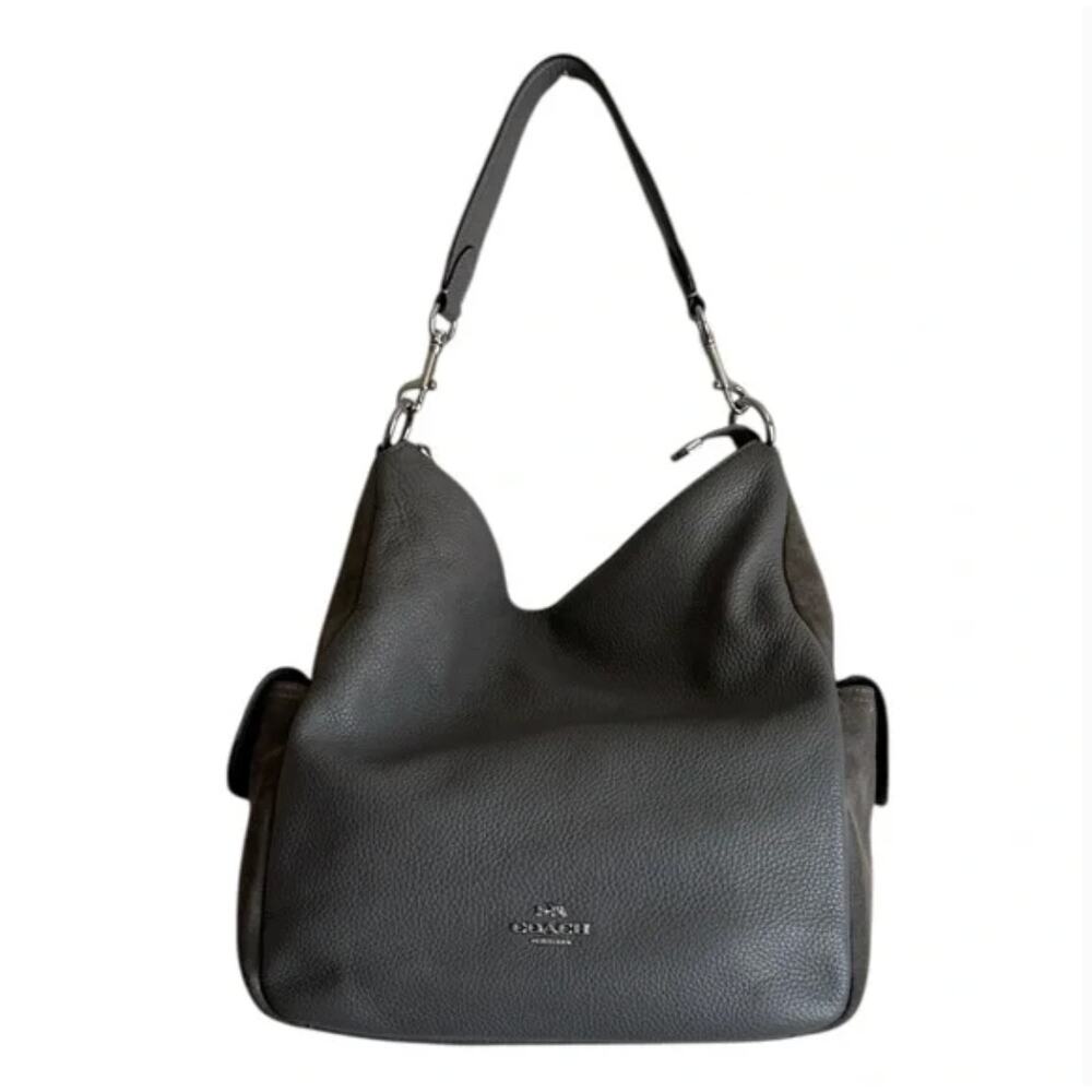 Coach Pennie Bag Gray Leather & Suede | Style C1522 | Slouchy Shoulder Bag